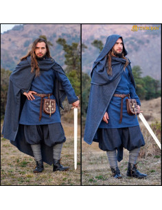 Medieval Viking cloak cotton model Alaric, blue 2