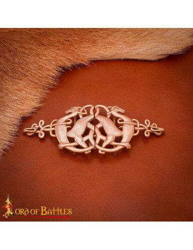 Celtic cloak clasp in bronze, deer model