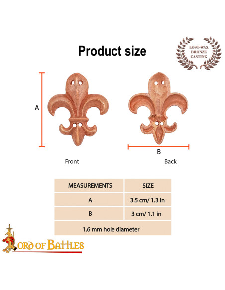 Lis Flower Bronze Ornament for Belts