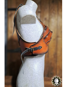 Medieval leather corset model Senua, brown color 2