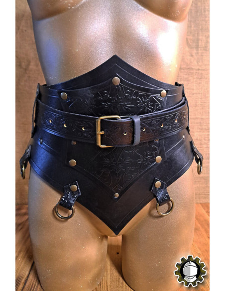 Medieval leather corset with belt...