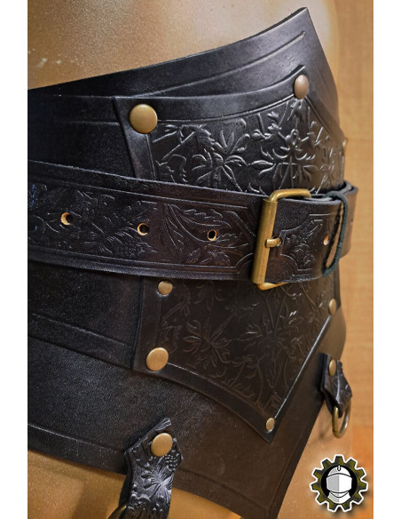 Medieval leather corset with belt...