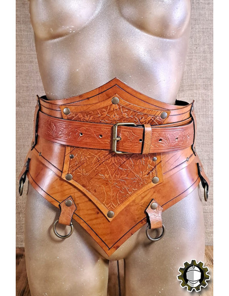 Medieval leather corset with belt...