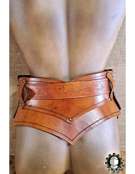 Medieval leather corset with belt...