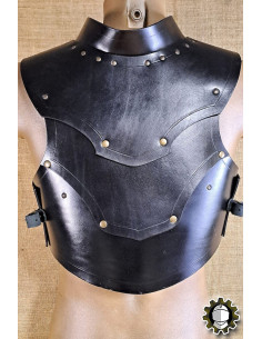 Medieval leather chest plate model Cicero, black 2
