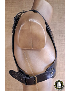 Medieval leather harness model Decimus, black 2