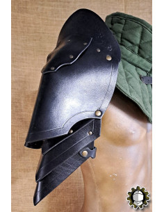 Medieval leather shoulder pads model Herahi, black 2