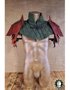 Medieval leather shoulder pads model Namor, brown