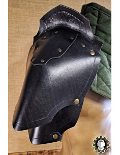 Medieval leather shoulder pads model Senua, black 2