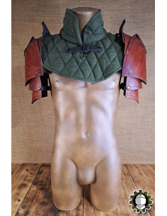 Medieval leather shoulder pads model Cicero, brown