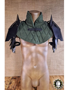 Medieval leather shoulder pads model Namor, black