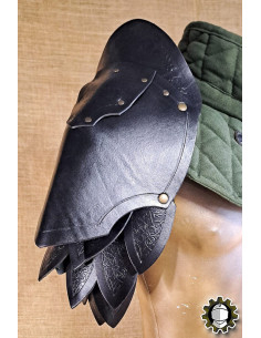 Medieval leather shoulder pads model Namor, black 2