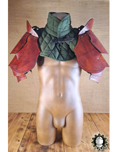 Medieval leather shoulder pads model Brian, brown