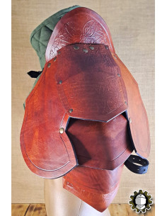 Medieval leather shoulder pads model Brian, brown 2