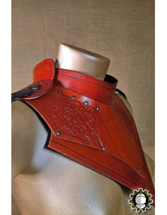 Medieval leather gorget model Senua, brown 2
