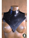 Medieval leather gorget model Senua, black color