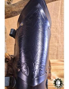 Medieval leather bracelets model Senua, black color 2