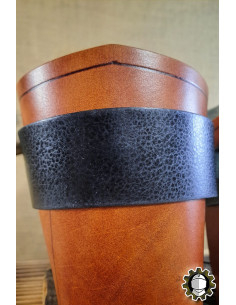 Medieval leather bracelets model Ragnall, brown 2