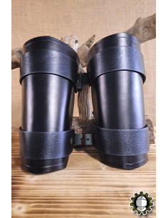 Medieval leather bracelets model Ragnall, black