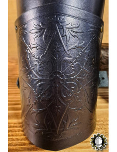 Medieval leather bracelets model Brian, black 2