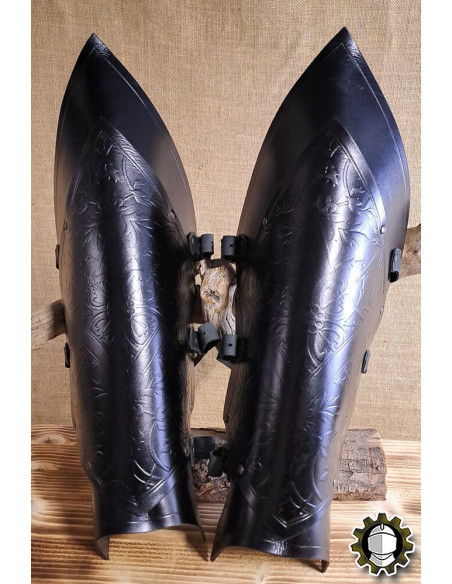 Medieval leather greaves model Senua,...