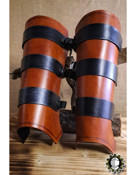 Medieval leather greaves model...
