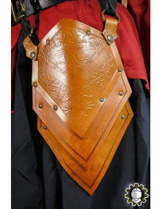 Medieval leather pouches model Senua, brown color