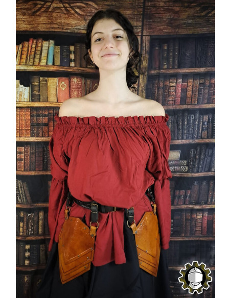 Medieval leather pouches model Senua,...