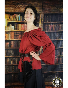 Medieval leather pouches model Senua, black color 2