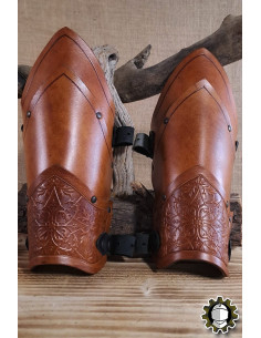 Medieval leather bracelets model Jerome, brown