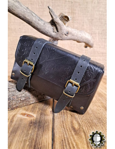 Medieval leather bag model Altair, black