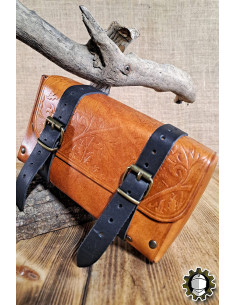 Medieval leather bag model Altair, brown