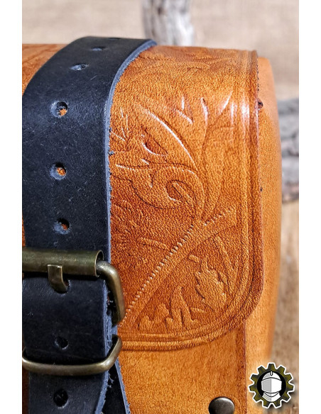 Medieval leather bag model Altair, brown