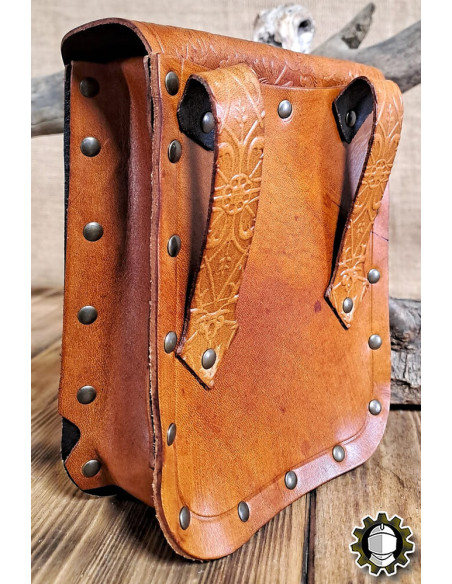 Medieval leather bag model Jerome, brown