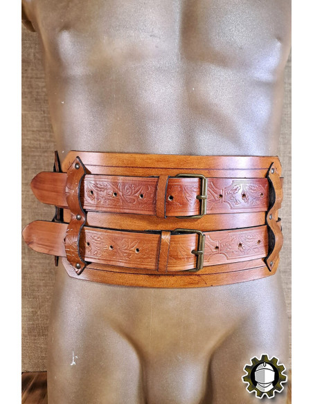 Wide medieval leather belt model...
