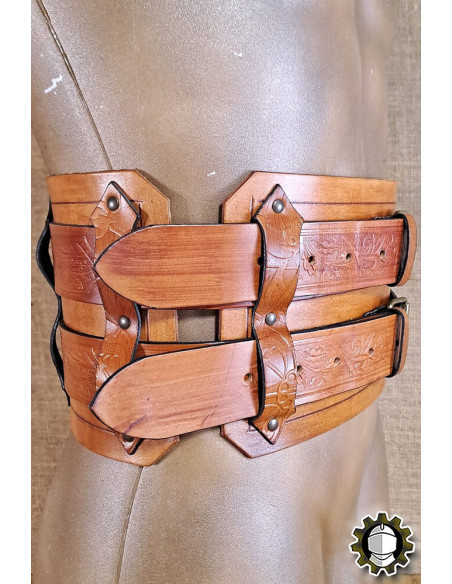Wide medieval leather belt model...