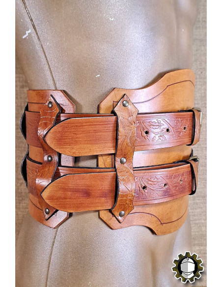 Wide medieval belt in leather model...