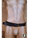Medieval leather belt model Severian, black color