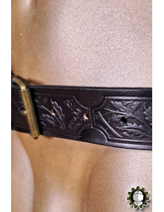 Medieval leather belt model Severian, black color 2