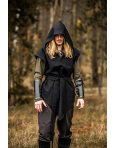 Black medieval archer tunic model Aldón, unisex 2