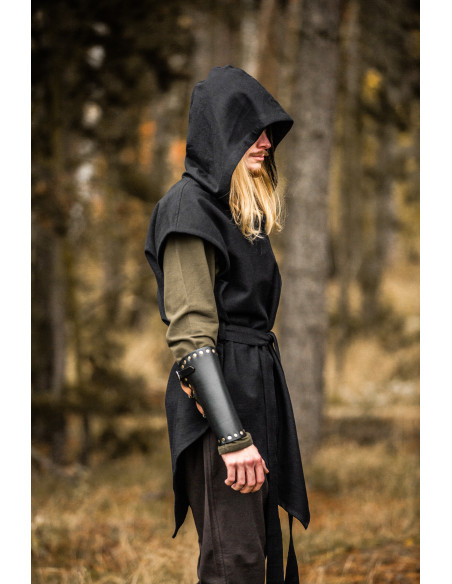 Black medieval archer tunic model...