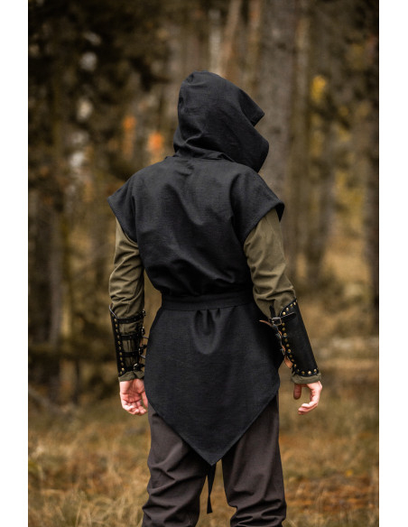 Black medieval archer tunic model...