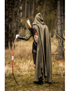 Medieval Mimir Green Cape in Linen