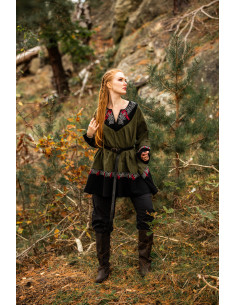 Freydis Viking Tunic in Olive Green 2