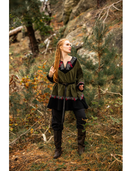 Freydis Viking Tunic in Olive Green