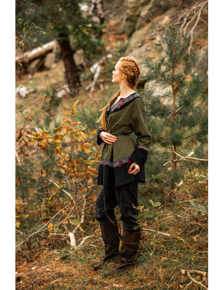 Freydis Viking Tunic in Olive Green