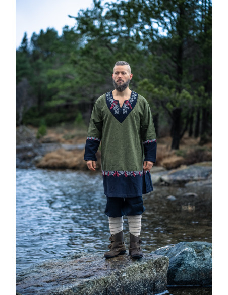 Freydis Viking Tunic in Olive Green