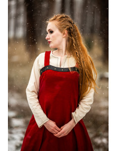 Viking Overdress Alena in Linen, Color Red