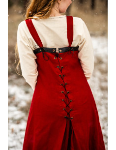 Viking Overdress Alena in Linen, Color Red 2