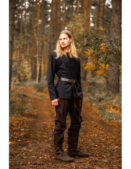 Medieval shirt for men model Otto, black